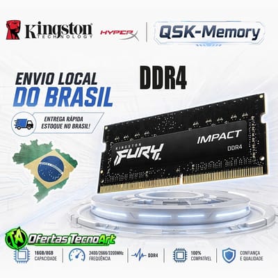 Memória RAM Notebook DDR4 Kingston 8GB 16GB