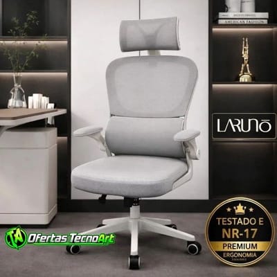 Cadeira de Escritório Ergonômica LARUNO Cinza