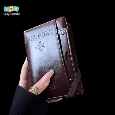 Capa de Passaporte e Carteira de Couro Retrô