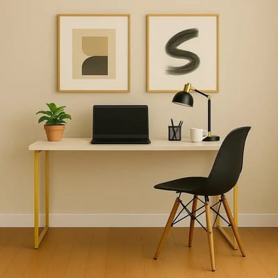 Escrivaninha Industrial 110cm Mesa de Estudo Aparador com Pés de Aço