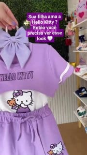 Conjunto Hello Kitty Infantil Menina Saia Short
