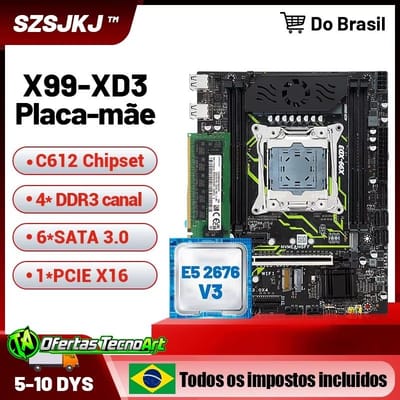 Kit Placa X99 SZSJKJ XD3 + Xeon E5 2676 V3 + 16GB DDR3