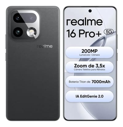 Celular Realme 16 Pro+ 5G 512GB 12GB RAM Câmera 200MP Dourado