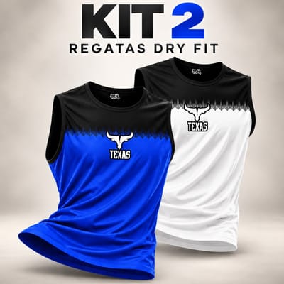 Kit 2 Regatas Dry Fit Masculina Academia Treino
