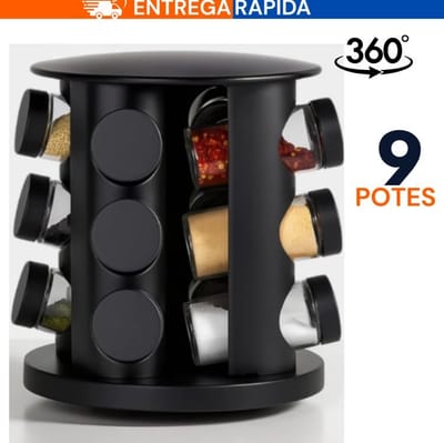 Porta Temperos Giratório 9 Potes