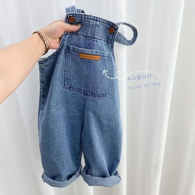 Macacão Infantil Jeans Outono para Meninos