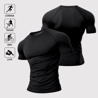 Camisa de Compressão Masculina Poliamida Lisa