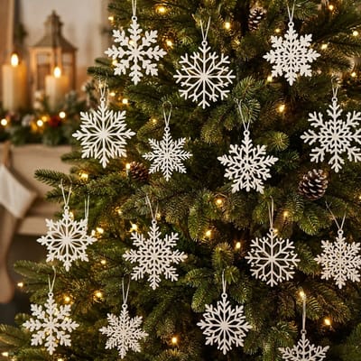 Flocos de Neve Decorativos para Árvore de Natal