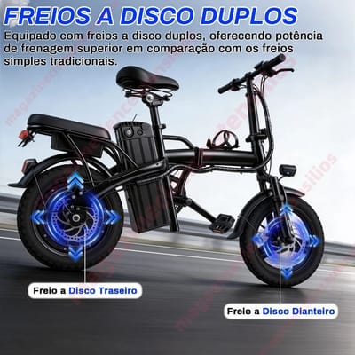 Bicicleta Elétrica Dobrável Oimotoo S6 450W 14 Aro