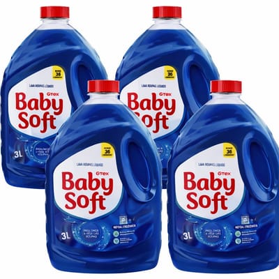 Kit 4 Galões Lava Roupas Baby Soft 12 Litros