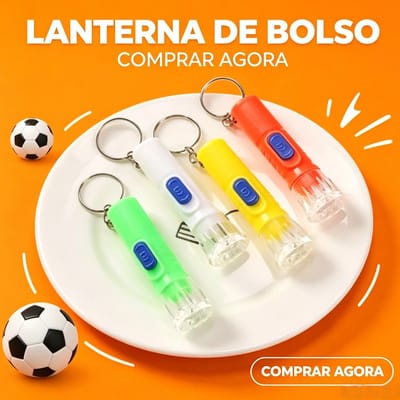 Kit 10 Mini LED Lanterna Colorida Candy Chaveiro