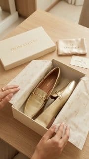 Mocassim Feminino Donatella Bico Quadrado Metalizado