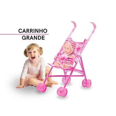 Carrinho de Bonecas Infantil Bebê Reborn