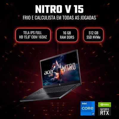 Notebook Gamer Acer Nitro V 15 i7 RTX 4060 16GB
