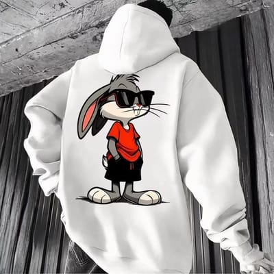 Moletom Streetwear Coelho de Óculos Escuros Unissex