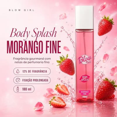 Body Splash Feminino Morango 180ml Perfume Corporal