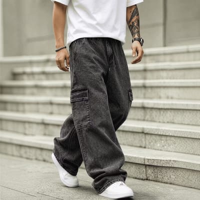 Calça Cargo Unissex Larga Baggy