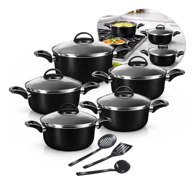 Conjunto de Panelas Caçarolas 5 Peças Antiaderente