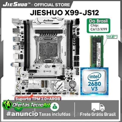 Kit X99 JIESUO X99 JS12 + Xeon E5 2680 V3 + 16GB DDR4