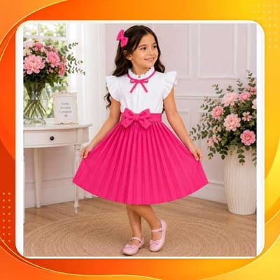 Vestido Infantil Plissado com Laço Festa