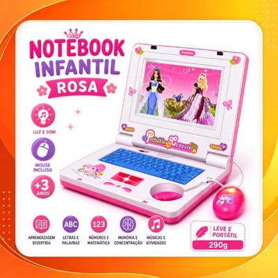 Notebook Infantil Musical Educativo com Luz
