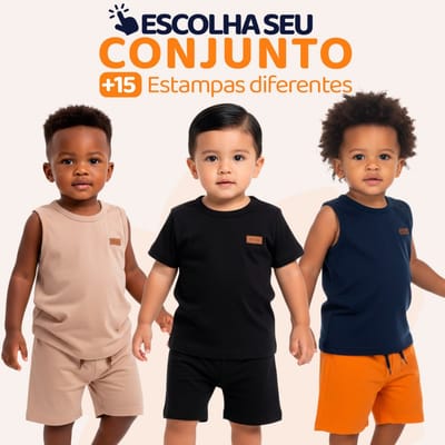 Conjunto de Bebê Menino Liso Básico