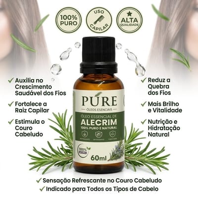 Terapia Capilar Óleo de Coco Alecrim Rícino 60ML