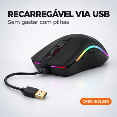 Mouse Gamer Wireless H'Maston MS09 RGB Bluetooth