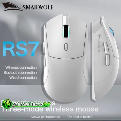 2x Mouse Smailwolf RS7 PAW3311 (branco ou preto)