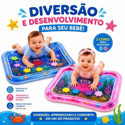Tapete de Atividades Inflável Água Sensorial Bebê