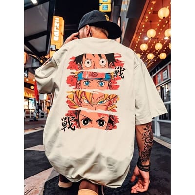 Camiseta Oversized Streetwear Anime