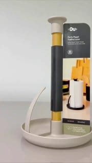 Suporte Porta Papel Toalha De Mesa Cozinha Bambu Madeira Rolo Bancada Organizador Prático Resistente Base Antiderrapante
