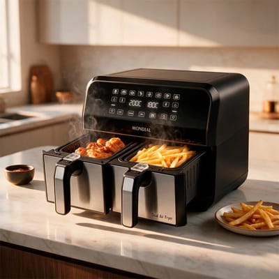 Fritadeira Air Fryer Mondial AFD-01-BI Duplo Cesto 8L 2000W