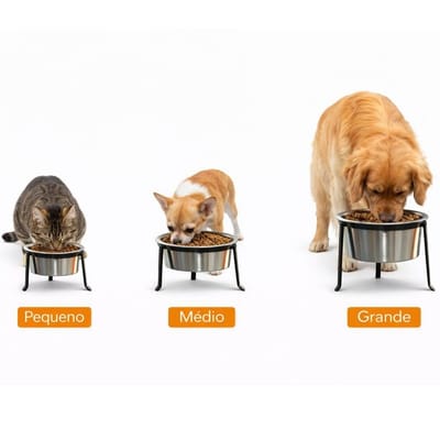 Comedouro e Bebedouro Elevado Para Caes e Gatos