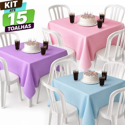 Kit 5 a 15 Toalhas de Mesa TNT 1,40m x 1,40m