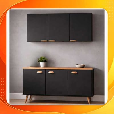 Kit Cozinha Planejada Industrial Balcão + Armário Aéreo 90cm