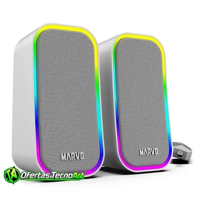 Caixa de Som Marvo SG-285 RGB 3W RMS Cinza