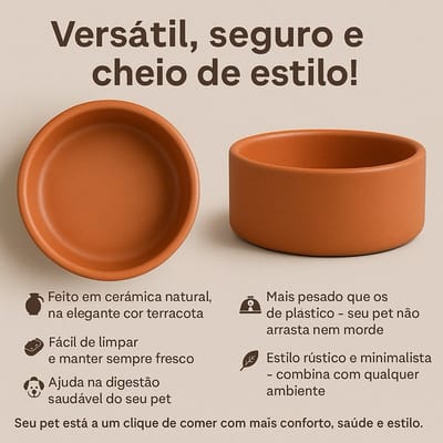 Kit Comedouro Bebedouro Pet 500ml 1L 2L Cerâmica