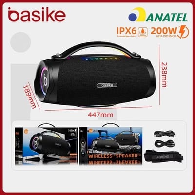 Caixa de Som Bluetooth 5.4 200W Basike RAD180