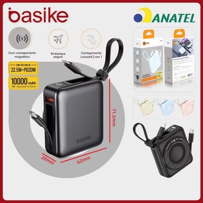Power Bank 10000mAh 22.5W com Carregamento Sem Fio