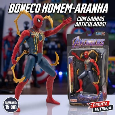 Boneco Flexível Homem Aranha Articulado Com Garras
