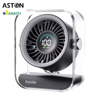 Astgn X Basike Ventilador de Mesa Portátil com Display Digital