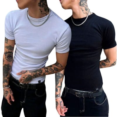 Kit 2 Camisetas Masculinas Modelo Americano Canelada