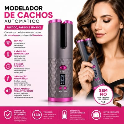 Modelador de Cachos Automático Sem Fio USB VANCON