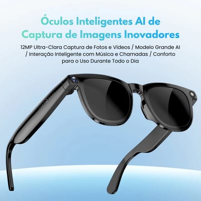Óculos Inteligentes com IA Câmera 12MP 8K e Chamadas por Voz