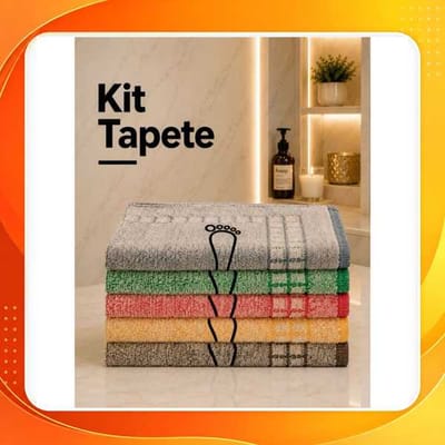 Kit 6 Tapete de Banheiro 45x70cm Pezinho Algodão