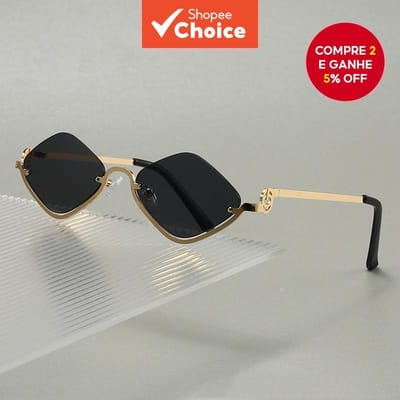 Óculos de Sol Retrô Triangular com Proteção UV400