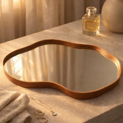 Bandeja Espelhada Decorativa Orgânica 38x26cm