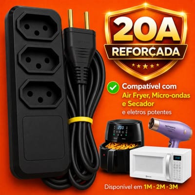 Extensão Elétrica 20A 3 Tomadas Bivolt