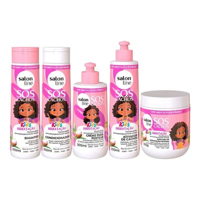 Kit Completo Salon Line SOS Cachos Kids 5 Produtos